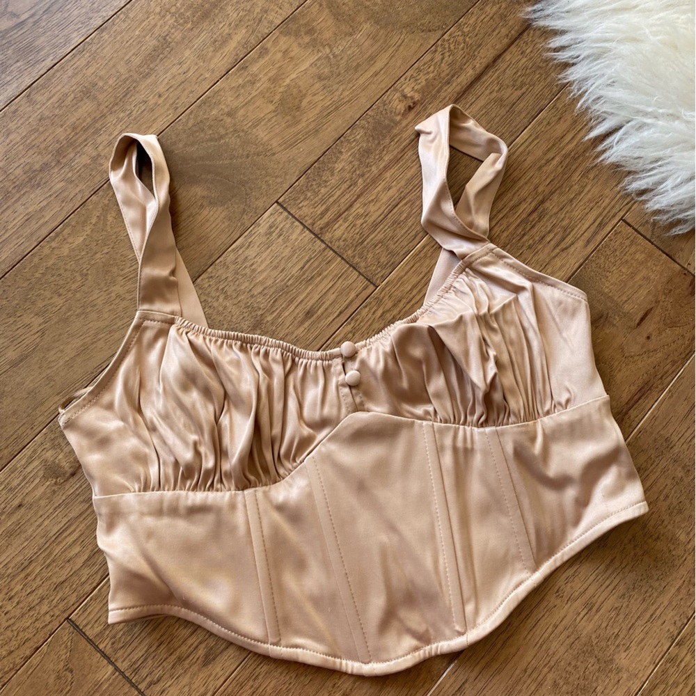 Zara Corset Blush Neutral Satin Corset
SATIN EFFECT CORSET TOP REF. 7484/184 - Picture 2 of 6